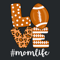 Love Football American Mom Life Player With Leopard Mor Crewneck Sweatshirt | Artistshot