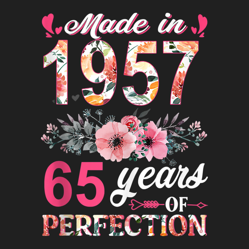 Made In 1957 Floral 65 Year Old 65th Birthday Gifts Women Tank Top ...