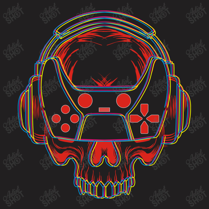 Skull Gamer T-Shirt by azmth | Artistshot