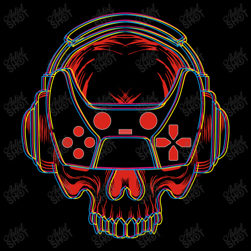 Skull Gamer V-Neck Tee by azmth | Artistshot