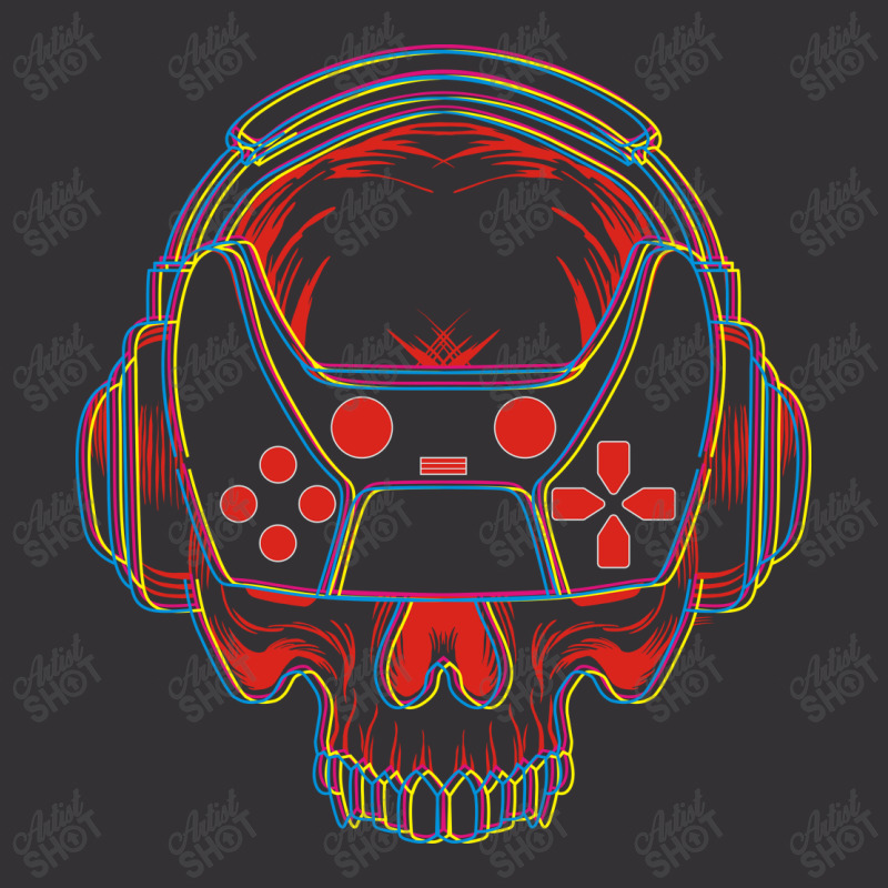 Skull Gamer Vintage Hoodie by azmth | Artistshot