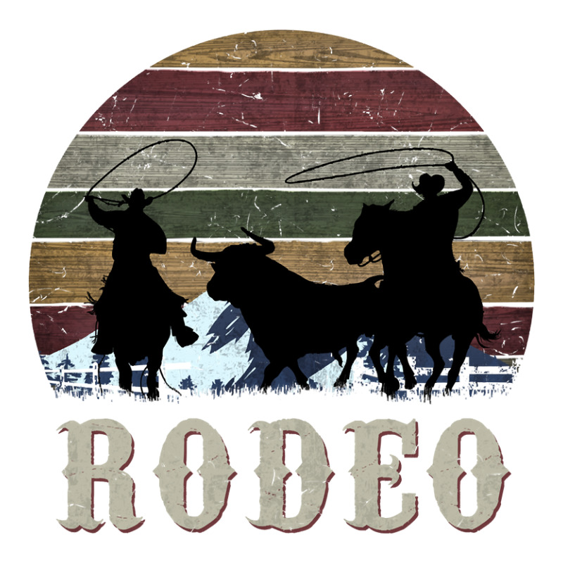 Bucking Rodeo Cowboy Team Roping Horse Riding Retro Long Sleeve T Shir Maternity Scoop Neck T-shirt by sieuduong86 | Artistshot