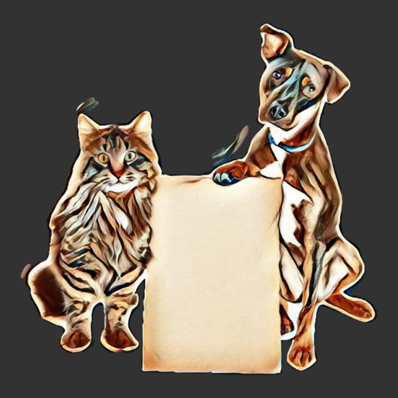 Cat And Dog Together Holding Blank Cardboard Sign To Enter Your Messag Baby Bodysuit by Kemnabi | Artistshot