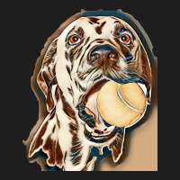 Dog Holding A Ball -- Isolated On White Classic T-shirt | Artistshot