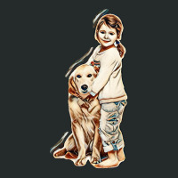 Little Girl With Dog Women's Triblend Scoop T-shirt | Artistshot