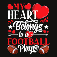 My Heart Belongs To A Football Player Awesome Valentines Day Scorecard Crop Tee | Artistshot