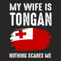 My Wife Is Tongan Nothing Scare Me Flag Heritage Roots Ladies Fitted T-shirt | Artistshot