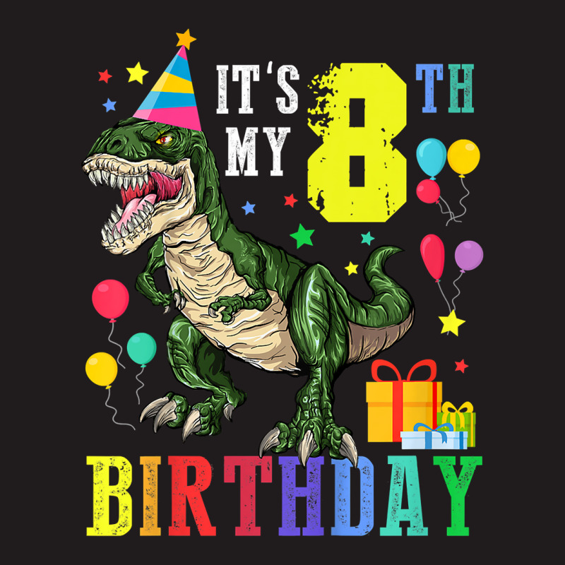 Kids 8 Year Old Shirt 8th Birthday Boy T Rex Dinosaur Gift Kids T Shir ...