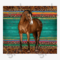 Western Horse Serape  Leather Leopard Ladies Fitted T-shirt | Artistshot