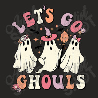 Retro Groovy Let's Go Ghouls Halloween Ghost Outfit Costumes , Best Gi Ladies Fitted T-shirt | Artistshot