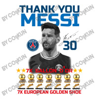 Ballon D'or 2021 Thank You Messi 30 Number 7x Golden Shoe Youth Tee | Artistshot