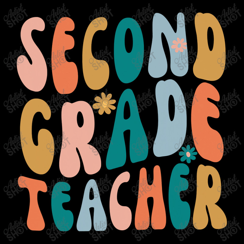 Second Grade Teacher Retro Groovy Design 2nd Grade Teaching , Best Gif Adjustable Cap | Artistshot