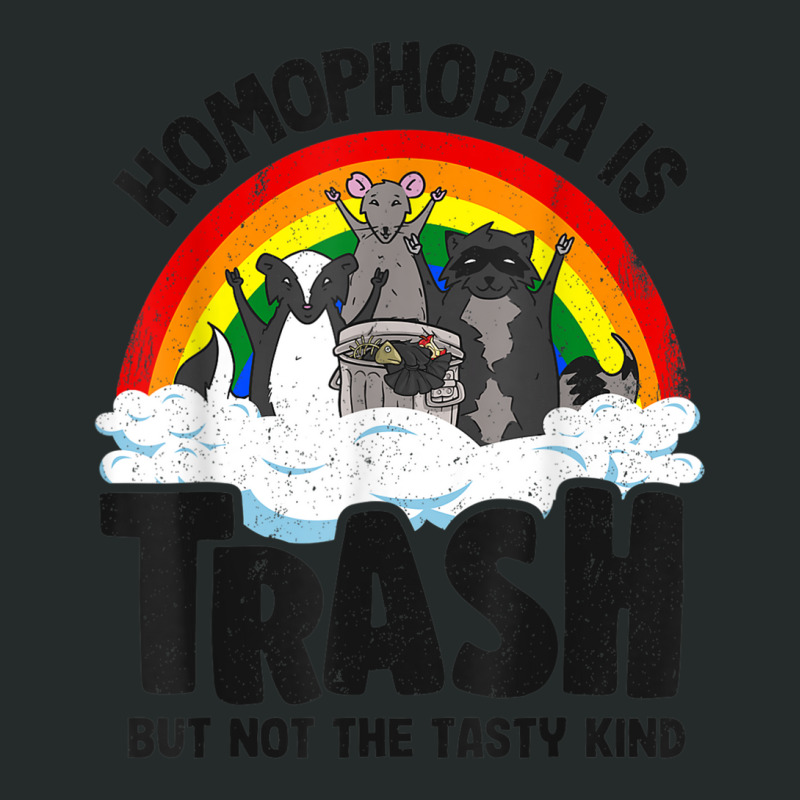 Homophobia Is Trash Gay Pride Raccoon Opossum Ally Lgbt T Shirt Women's Triblend Scoop T-shirt by KaseeDheera | Artistshot