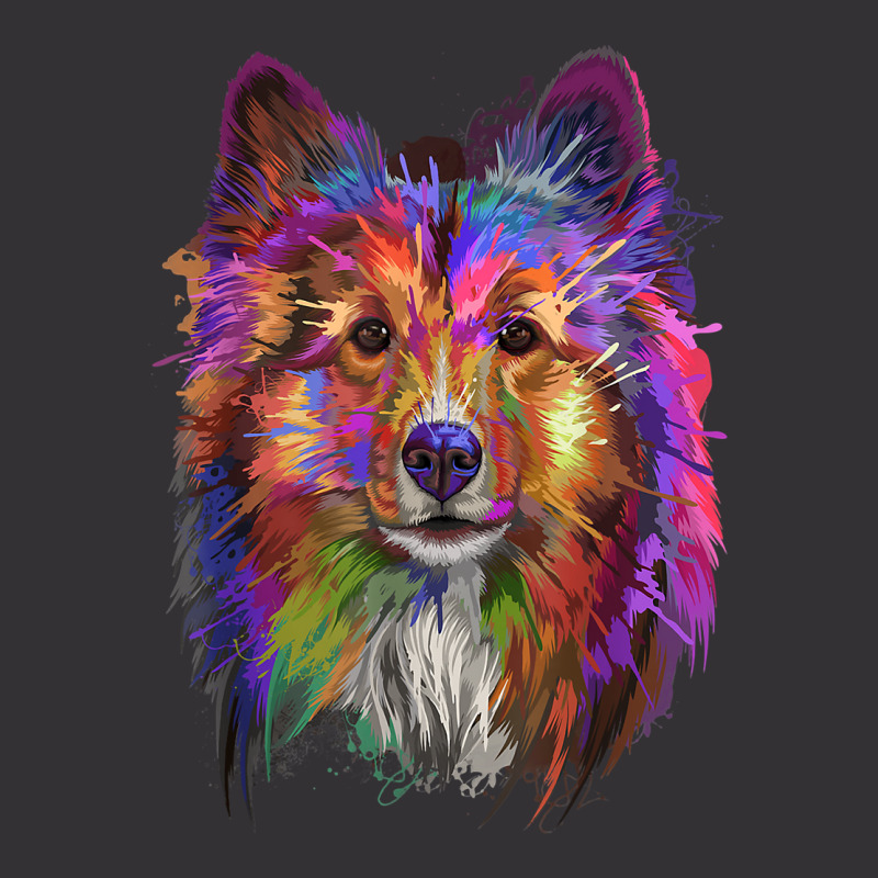 Splash Art Shetland Sheepdog T Shirt  Cute Sheltie Gifts T Shirt Vintage Hoodie | Artistshot