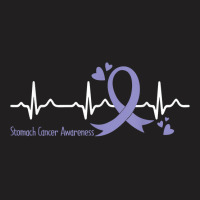 Heartbeat Periwinkle Blue Ribbon Stomach Cancer Awareness T Shirt T-shirt | Artistshot