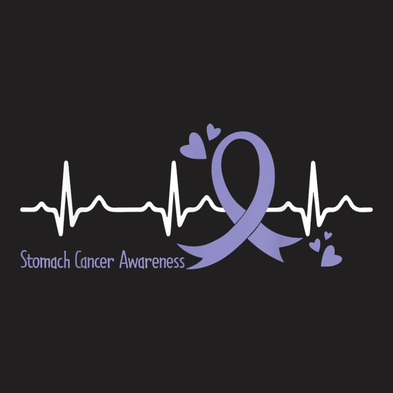 Heartbeat Periwinkle Blue Ribbon Stomach Cancer Awareness T Shirt T-shirt | Artistshot