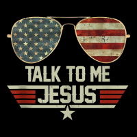 Talk To Me Jesus Shirt Us Flag Christian Usa Sunglasses Tank Top Men's 3/4 Sleeve Pajama Set | Artistshot