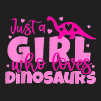 Just A Girl Who Loves Dinosaurs With Reptile Hearts Pink T-shirt | Artistshot