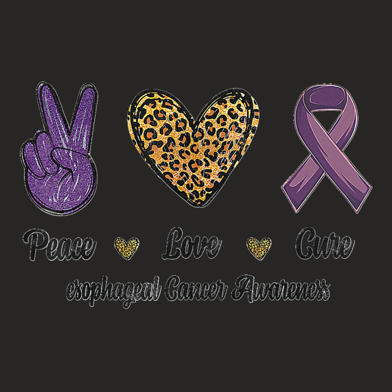 Peace Love Cure Esophageal Cancer Awareness Warrior Leopard Ladies Fitted T-Shirt by EaglesonBonnie | Artistshot