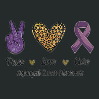 Peace Love Cure Esophageal Cancer Awareness Warrior Leopard Women's Triblend Scoop T-shirt | Artistshot