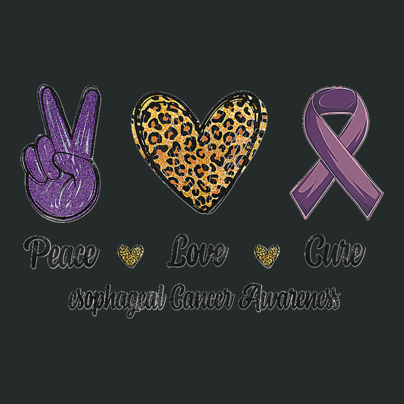 Peace Love Cure Esophageal Cancer Awareness Warrior Leopard Women's Triblend Scoop T-shirt by EaglesonBonnie | Artistshot