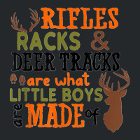 Rifles Racks Deer Tracks Little Boys Are Made Of Hunting Crewneck Sweatshirt | Artistshot