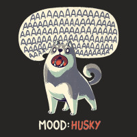 Mood Husky  Funny Siberian Dog Howling Premium Ladies Fitted T-shirt | Artistshot