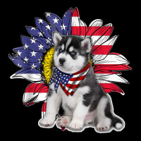 Sunflower American Flag Siberian Husky Dog Lovers Women's V-neck T-shirt | Artistshot