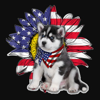 Sunflower American Flag Siberian Husky Dog Lovers Crop Top | Artistshot