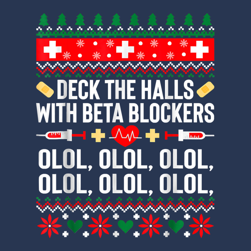 Deck The Halls With Beta Blockers Nurse Christmas Ugly Xmas T Shirt Ladies Denim Jacket by LoriMccarty89 | Artistshot