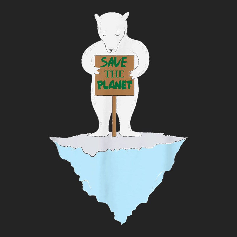 Save The Planet Polar Bear On Ice Floe 3/4 Sleeve Shirt by WirtzRichard | Artistshot