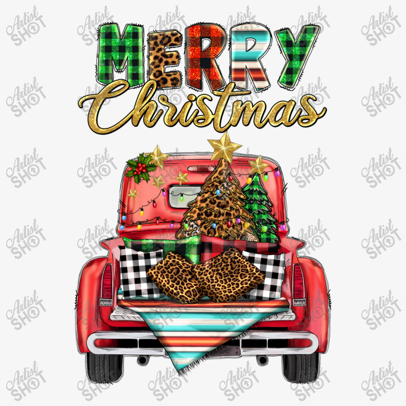 Merry Christmas Truck Ladies Fitted T-Shirt by BarkalooDesign | Artistshot