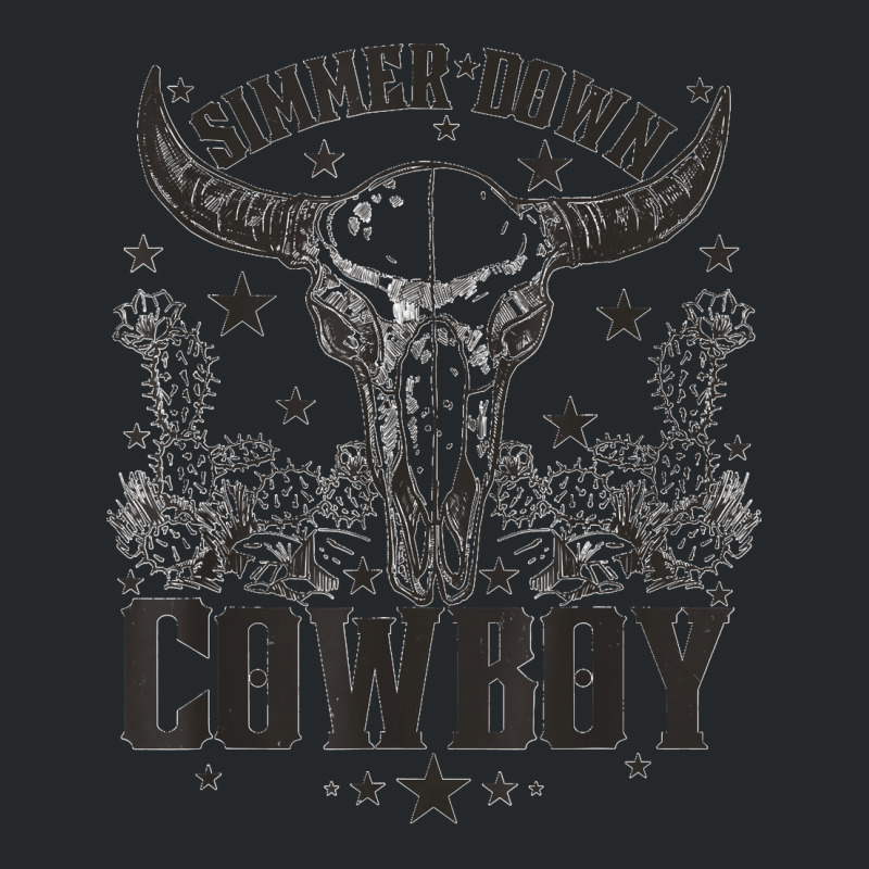 Western Bull Skull Simmer Down Cowboy Cowgirl Country Crewneck Sweatshirt | Artistshot