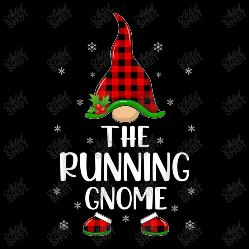 Red Buffalo Plaid Matching The Running Gnome Christmas Women's V-Neck T-Shirt by NathanielDesign | Artistshot