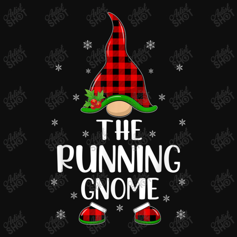 Red Buffalo Plaid Matching The Running Gnome Christmas Crop Top by NathanielDesign | Artistshot