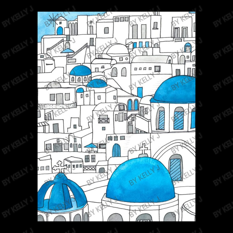 Santorini Blue And White Paradise Pocket T-Shirt by Kelly J | Artistshot