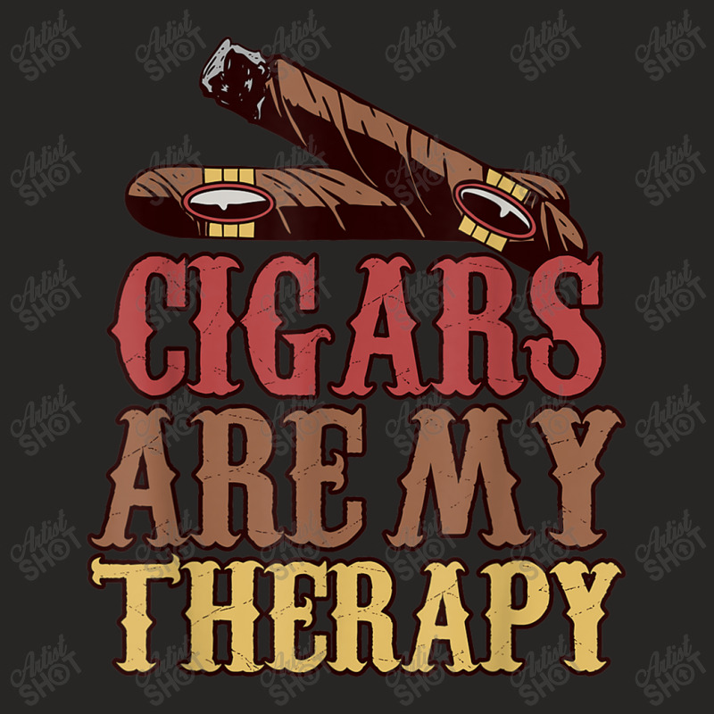 Funny Cigar Smoker Design Cigars Are My Therapy Gift Women My Favorite Ladies Fitted T-Shirt by JazmineDesign | Artistshot