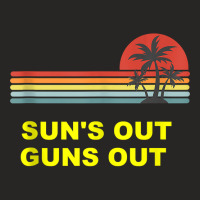 Sun's Out Guns Out Bodybuilding Summer Meme Weightlifting Tank Top Ladies Fitted T-shirt | Artistshot