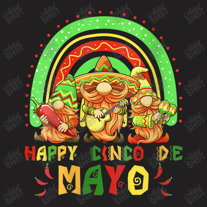 Womens Cute Gnome Cinco De Mayo Rainbow Mexican Fiesta Match Outfit T-shirt | Artistshot