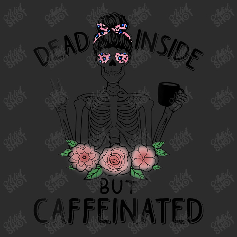 Womens Dead Inside But Caffeinated Halloween Messy Bun Exclusive T-shirt | Artistshot