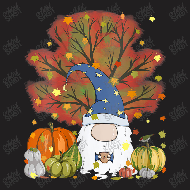 Womens Funny Fall Gnome Pumpkin & Coffee Lover Autumn Thanksgiving T-shirt | Artistshot