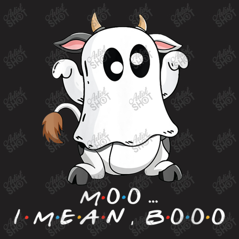 Womens Funny Halloween Moo I Mean Boo Funny Ghost Cow T-shirt | Artistshot