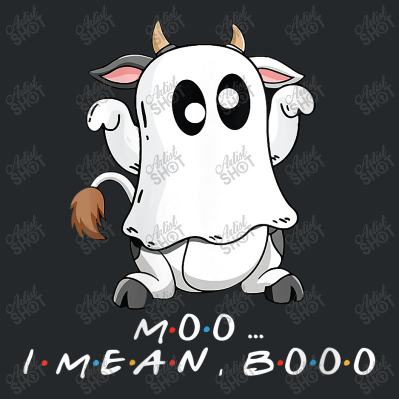 Womens Funny Halloween Moo I Mean Boo Funny Ghost Cow Crewneck Sweatshirt | Artistshot