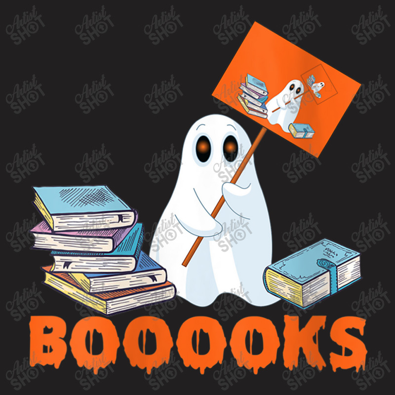 Womens Ghost Booooks Funny Halloween Boo Reading Books T-shirt | Artistshot