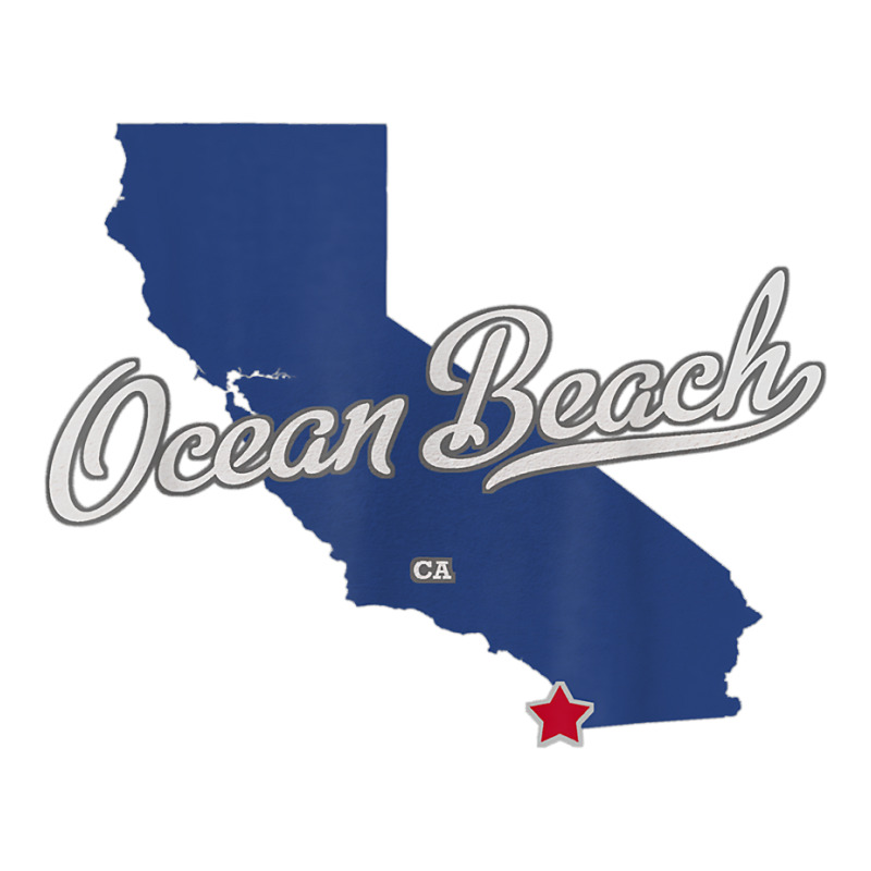 Ocean Beach California San Diego Ca Map T Shirt Crewneck Sweatshirt | Artistshot