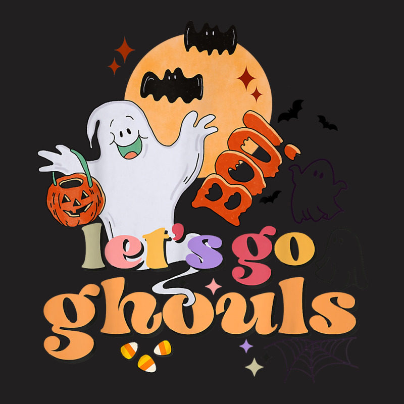 Retro Vintage Groovy Let's Go Ghouls Halloween Ghost Costume T Shirt T-shirt | Artistshot