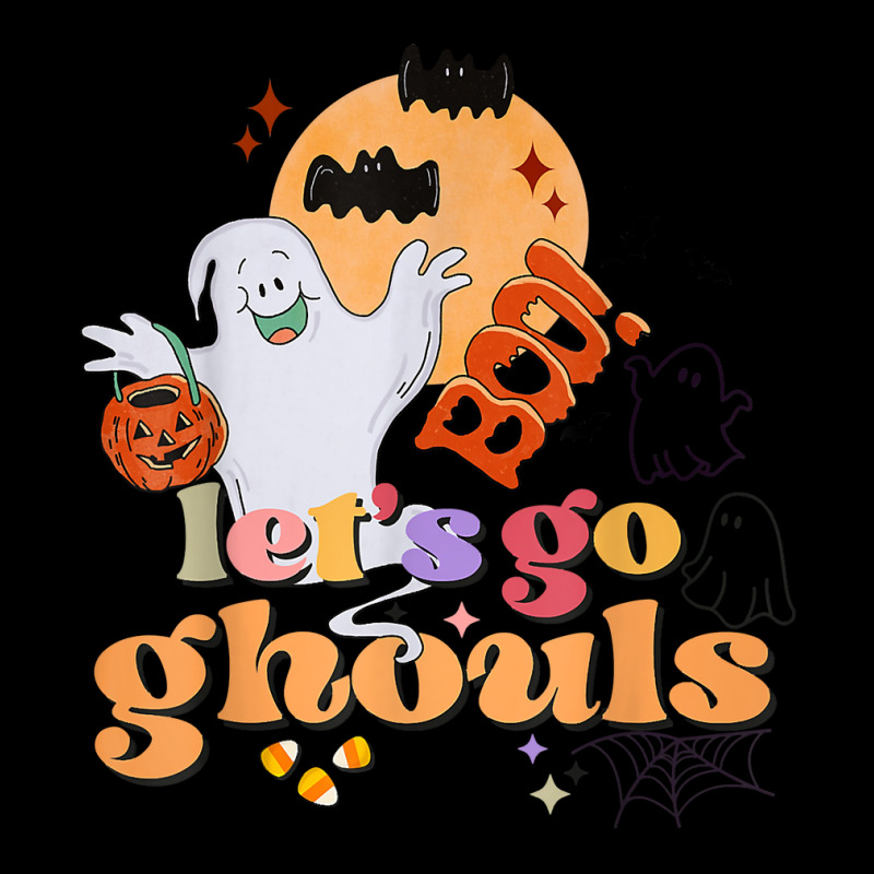 Retro Vintage Groovy Let's Go Ghouls Halloween Ghost Costume T Shirt Fleece Short | Artistshot