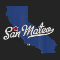 San Mateo California Ca Map T Shirt 3/4 Sleeve Shirt | Artistshot