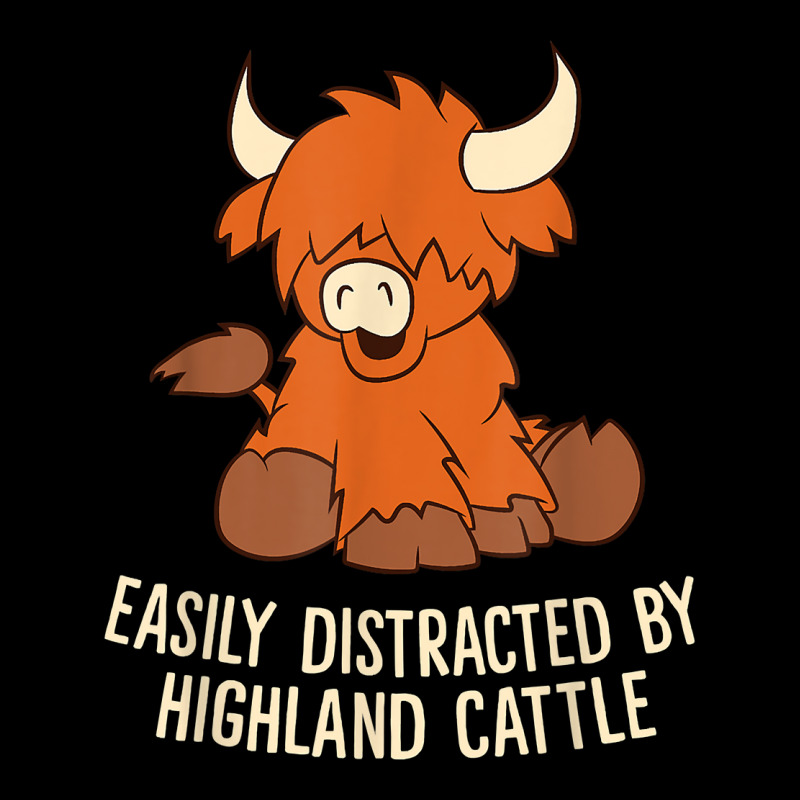 Scottish Highland Cattle   Easily Distracted Highland Cattle T Shirt V-neck Tee | Artistshot