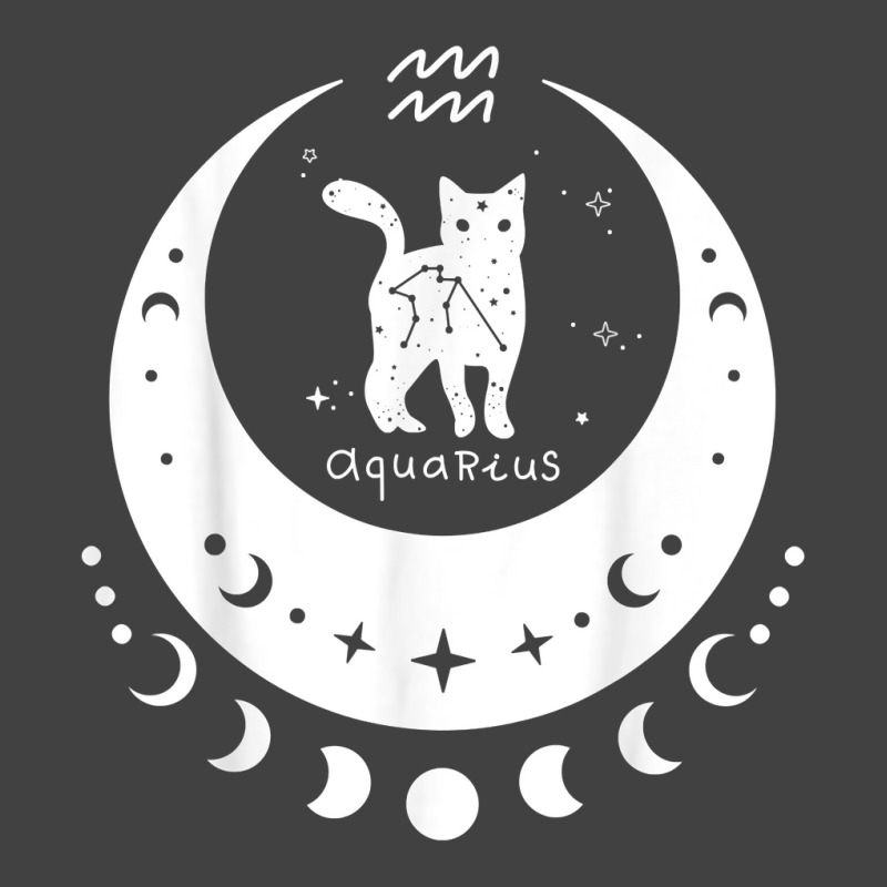 Zodiac Aquarius Horoscope Astrology Cat Crescent Moon T Shirt Vintage T-shirt | Artistshot